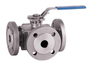 3 way Flanged Ball Valve